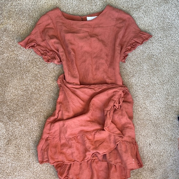 Linen cross over skirt dress - Picture 2 of 7